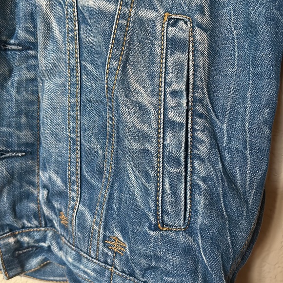 R13 | Distressed Denim Trucker Jean Oversized Jacket - Picture 7 of 14
